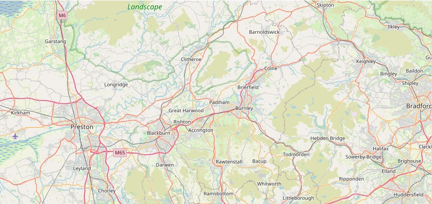 Map of the Burnley & Blackburn area we cover